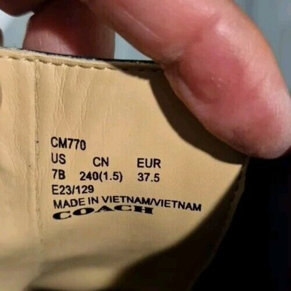 Coach Women's Bootie Jayla Leather Bootie Women's Size 7 B Black Chunky - Picture 12 of 12